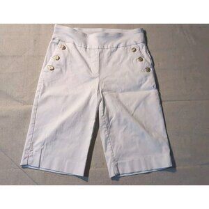 Liz Claiborne Liz Wear Women Small White Mom Shorts Elastic Waist